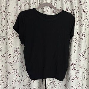 Black Boxy Relaxed Short Sleeve Tee